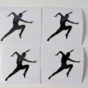 4 Dancer Silhouettes UV DTF stickers